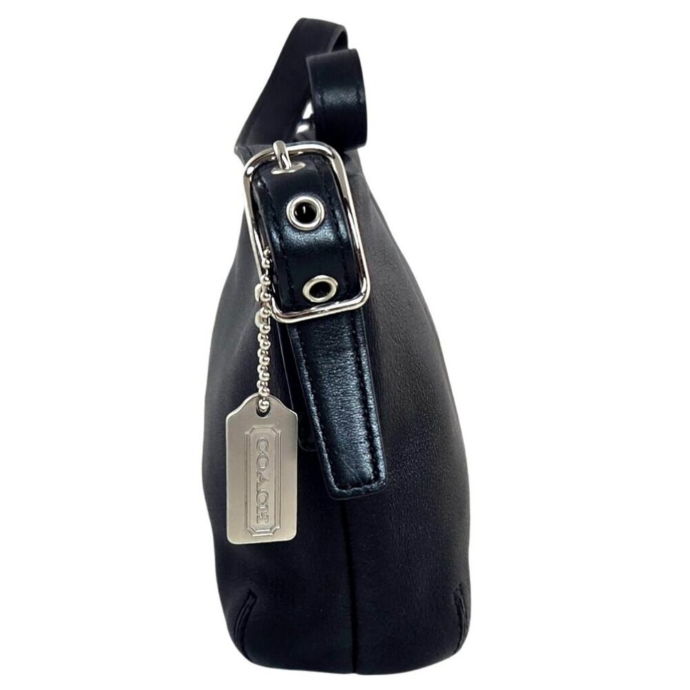 Vintage Y2K Coach Legacy Mini Dufflette Black Leather  Metal Hangtag Signature - Picture 7 of 11